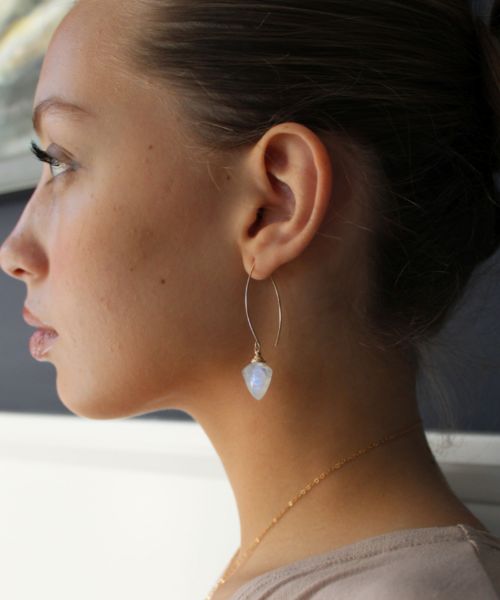 kite gemstone earring on model